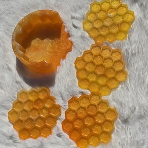 Coaster Sets Resin Coasters Honeycomb Coaster Set and Holder