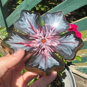 Hand made resin epoxy bloom bowl, trinket dish