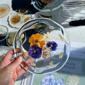 Real Flower TRAY and COASTERS- House Warming,Wedding Bouquet preservation, Trinket Dish, Oval Jewellery Tray, Resin Tray